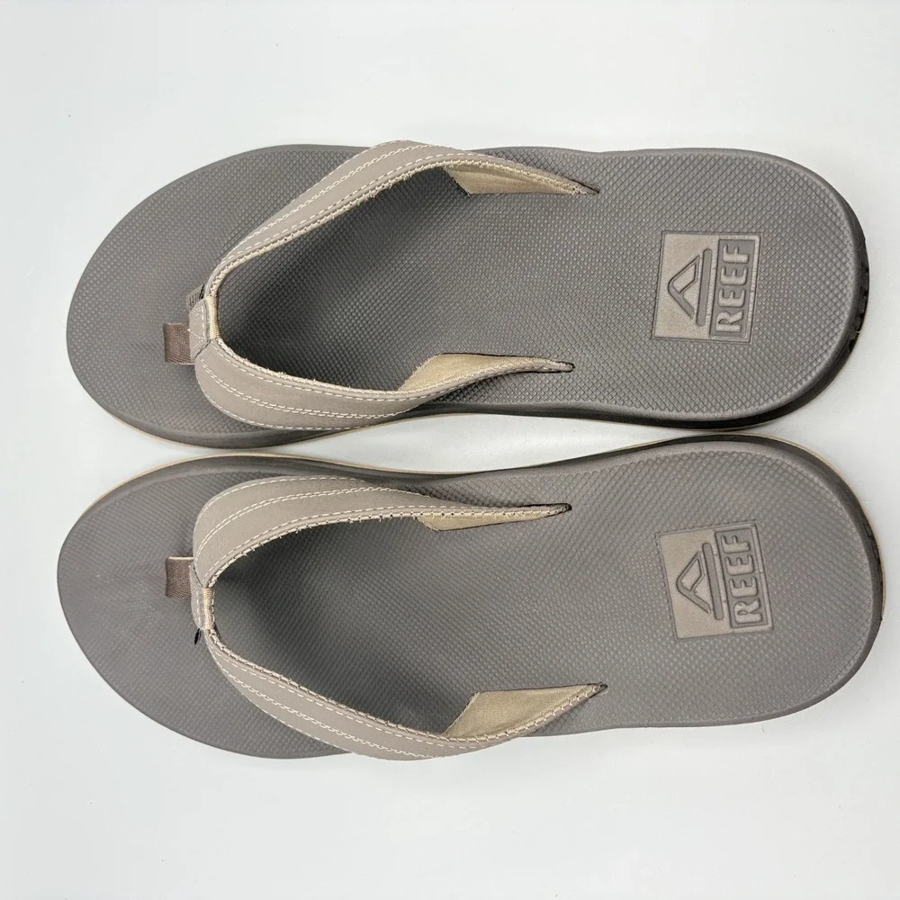 Reef Element TQT Sandals Men's Size 14 Brown Thong Flip Flop Bottle Opener